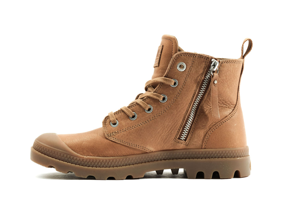 Botas Palladium PAMPA HI ZIP LTH ESS Hombre Marrones | Costa Rica-93185